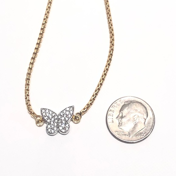 Two tone butterfly pave bracelet - Picture 5 of 6